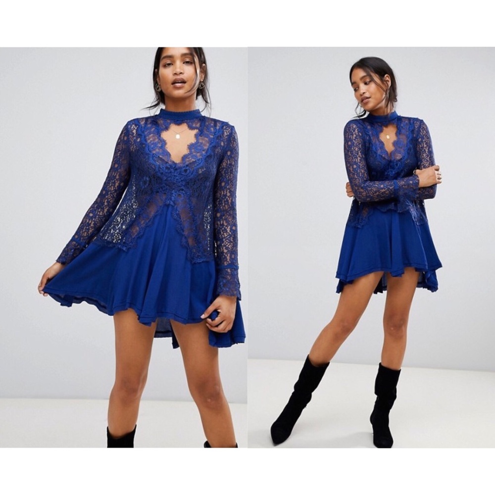 Free People TellTale Heart Sheer Lace Swing Dress